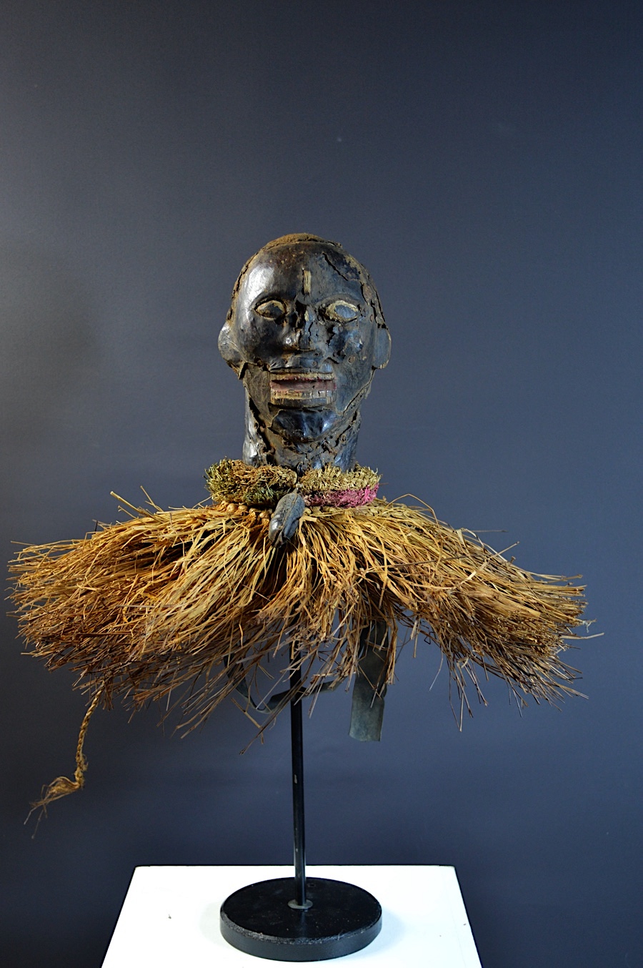 Yoruba Ekoi (Ejagham): Ekoi wooden masks are covered with animal skin.  These figures usually refer